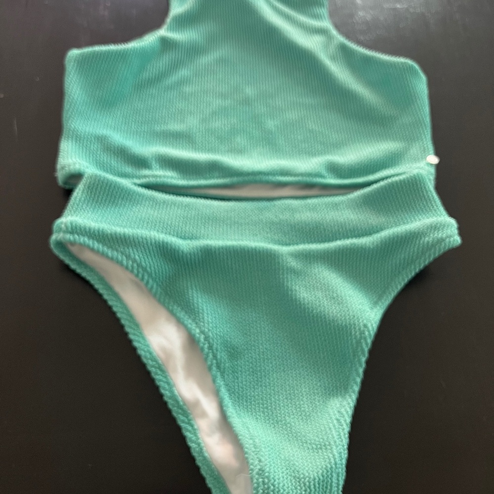 Free People Rhyhm Wave Break hi hip banded surf bottom and top